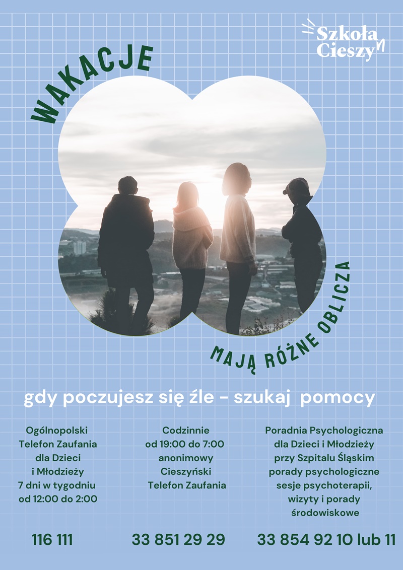 plakat informujący o miejscach udzielających pomocy fot. mat.pras 